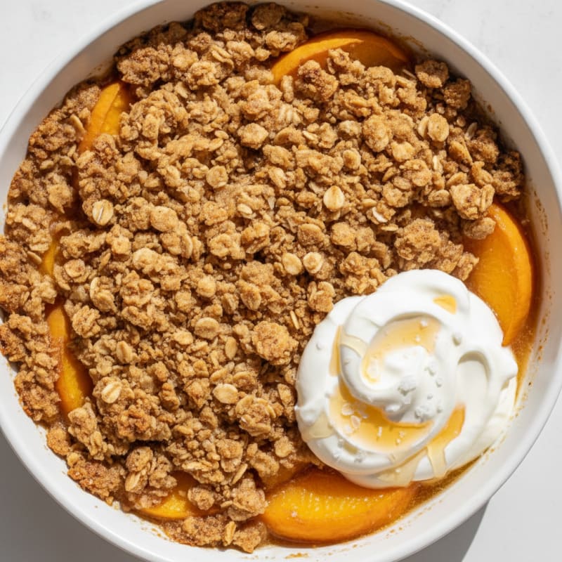 Baked Peach Cobbler with Cinnamon Topping