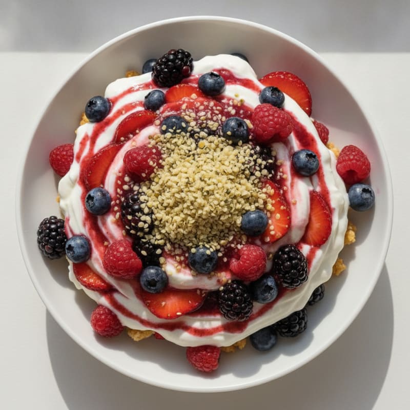 Greek Yogurt Protein Parfait with Mixed Berries