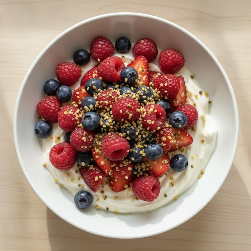 Protein Greek Yogurt with Mixed Berries and Collagen Peptides