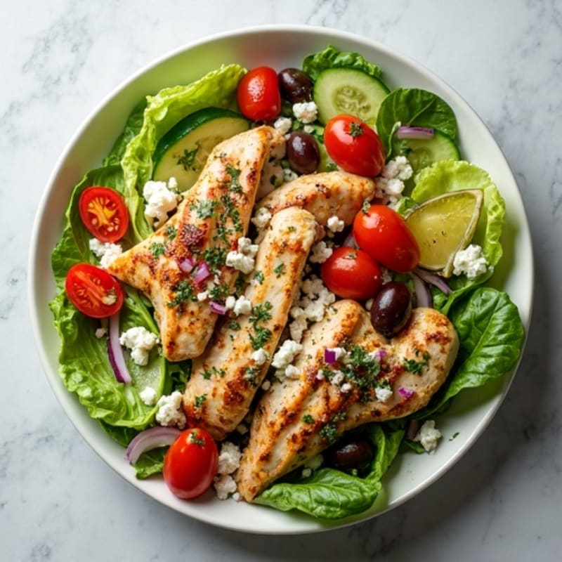 Crunchy Greek Chicken Salad with Herb Vinaigrette