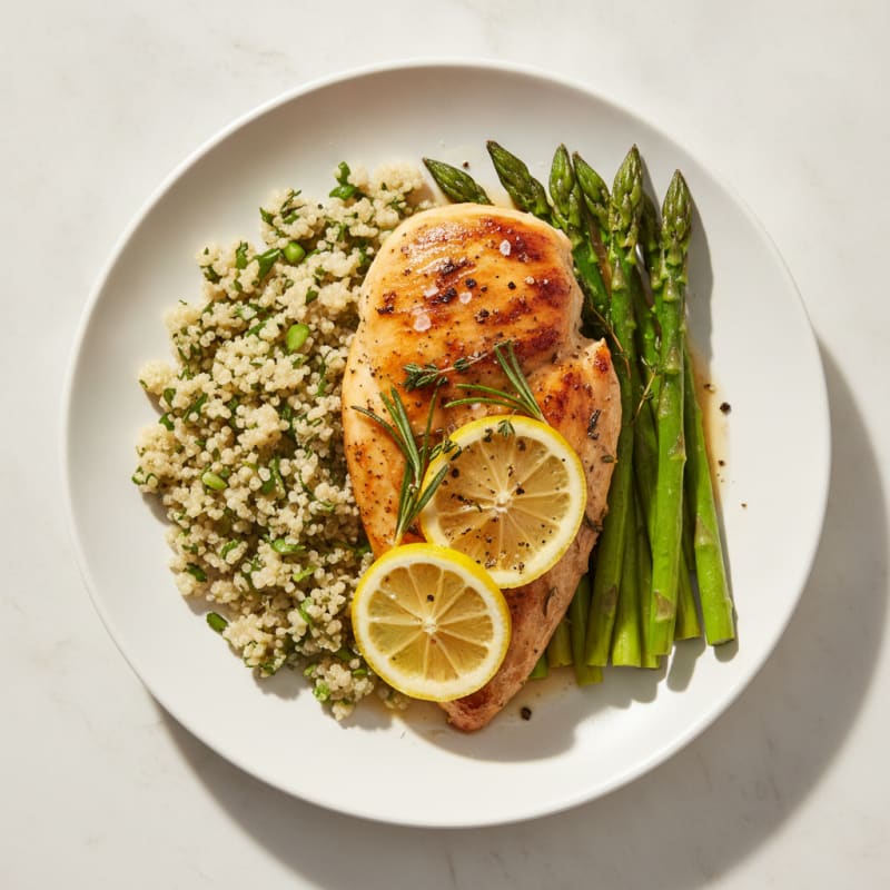 Lemon Herb Roasted Chicken with Asparagus