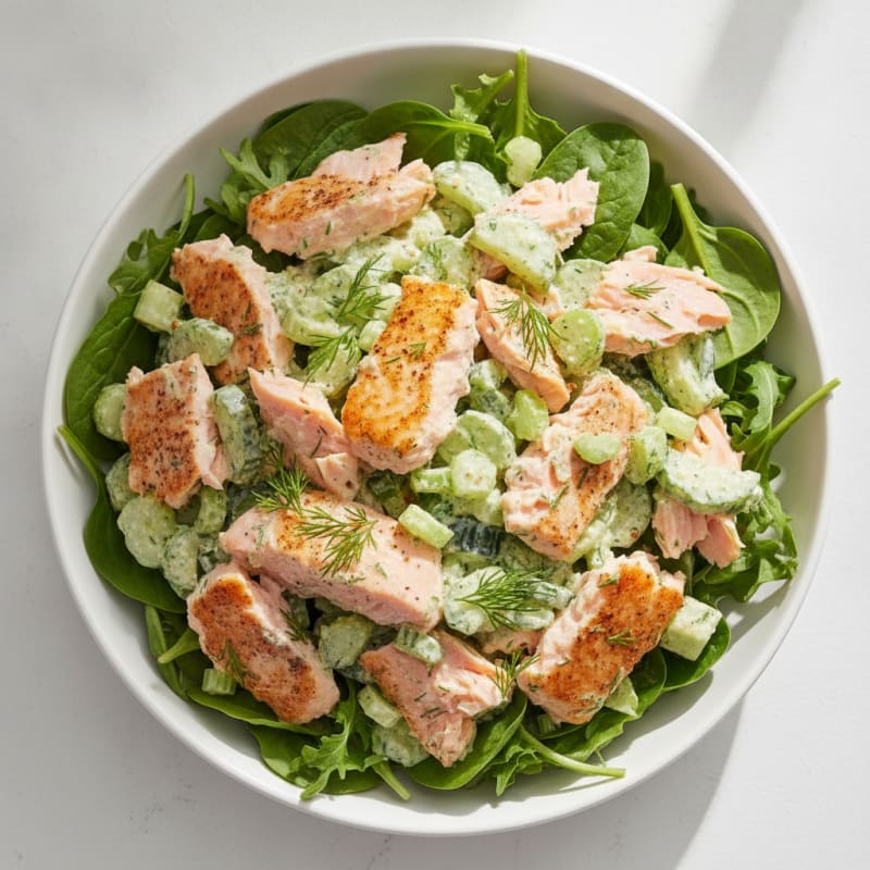 Flaked Salmon and Dill Salad