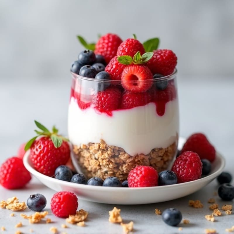 Creamy Greek Yogurt Protein Parfait with Mixed Berries