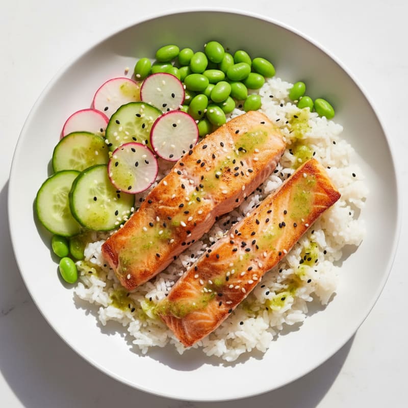 Zesty Salmon Sushi Rice Bowl