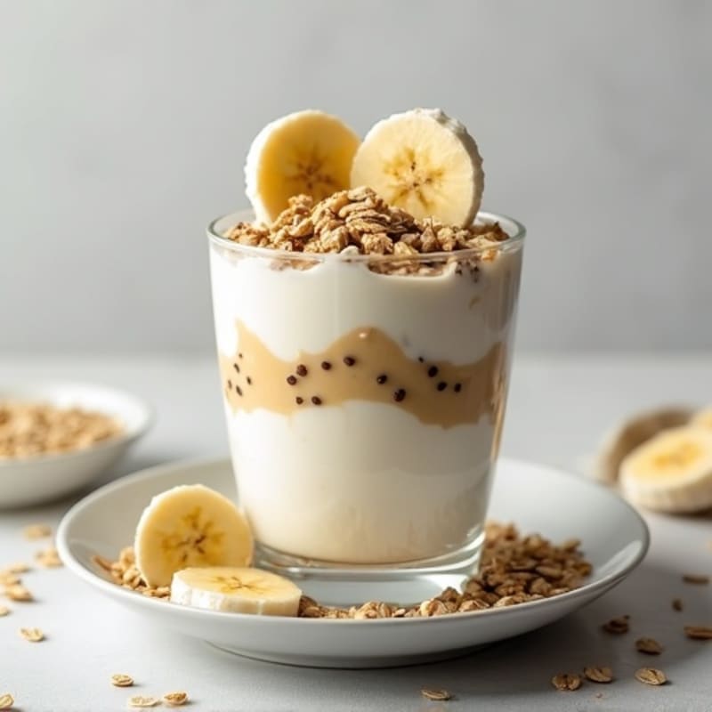 Protein Yogurt Parfait with Mixed Seeds and Sliced Banana