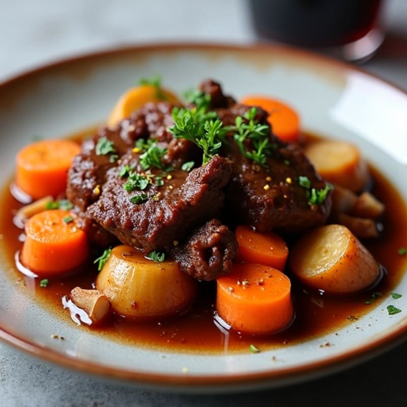 Red Wine Braised Beef with Root Vegetables