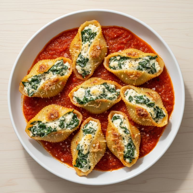 Creamy Ricotta Spinach Stuffed Shells