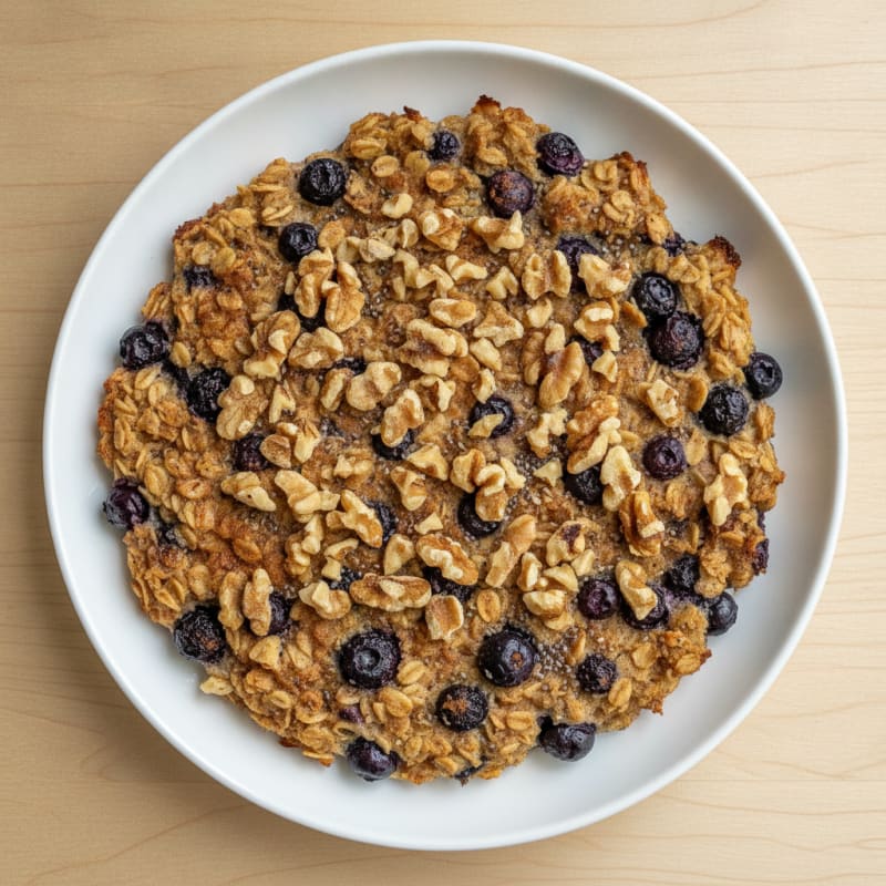 Blueberry Baked Oatmeal with Toasted Nuts