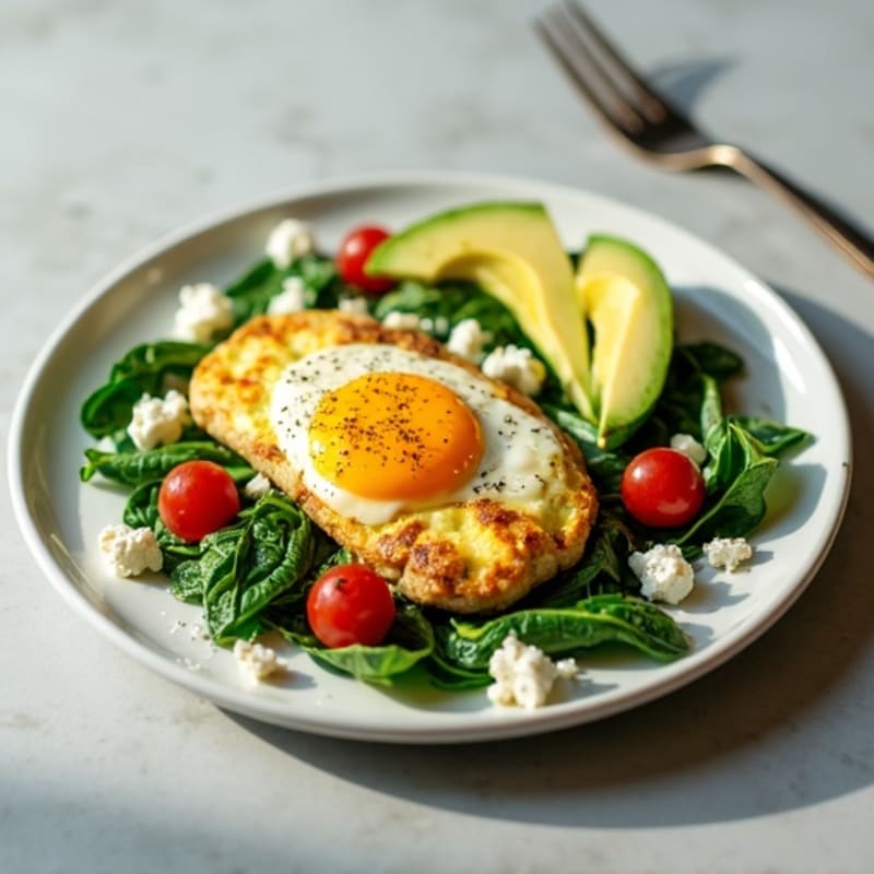 Egg White and Spinach Scramble with Turkey Sausage