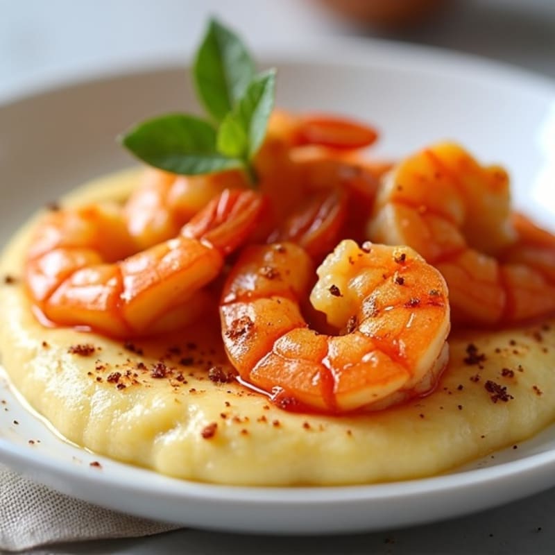 Spicy Seared Shrimp with Creamy Grits