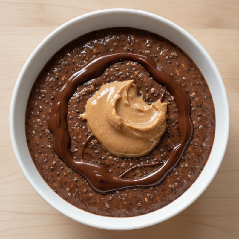 Silky Chocolate Protein Pudding with Chia Seeds