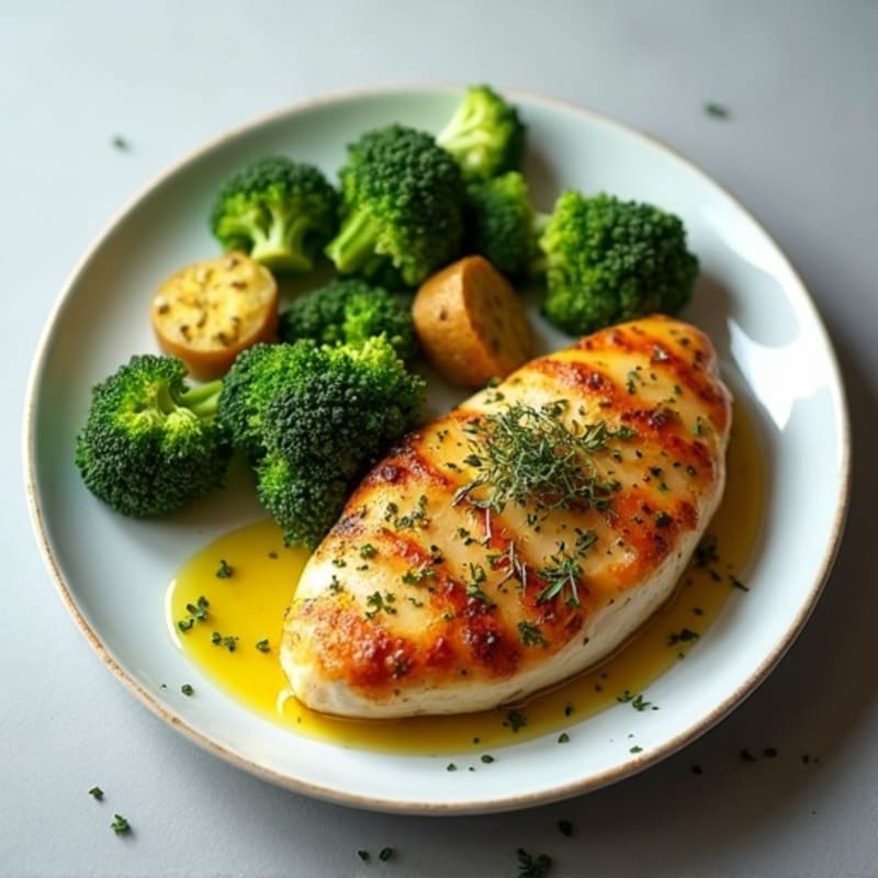Herb-Roasted Chicken and Broccoli Loaded Baked Potato