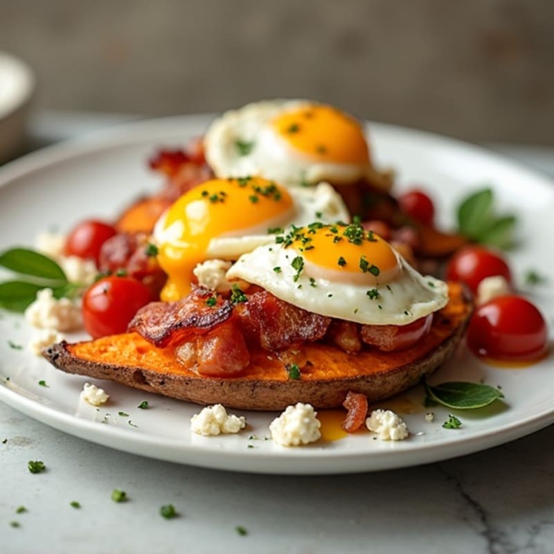 Crispy Turkey Bacon Loaded Sweet Potato Wedges