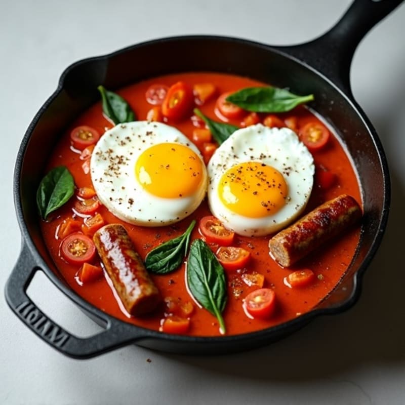 Spiced Tomato and Poached Egg Skillet