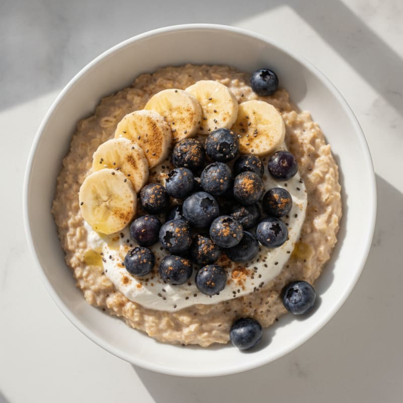 Berry Banana Protein Oatmeal Bowl
