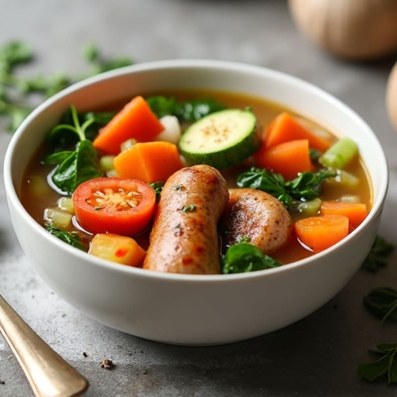 Lean Chicken Sausage and Hearty Vegetable Soup