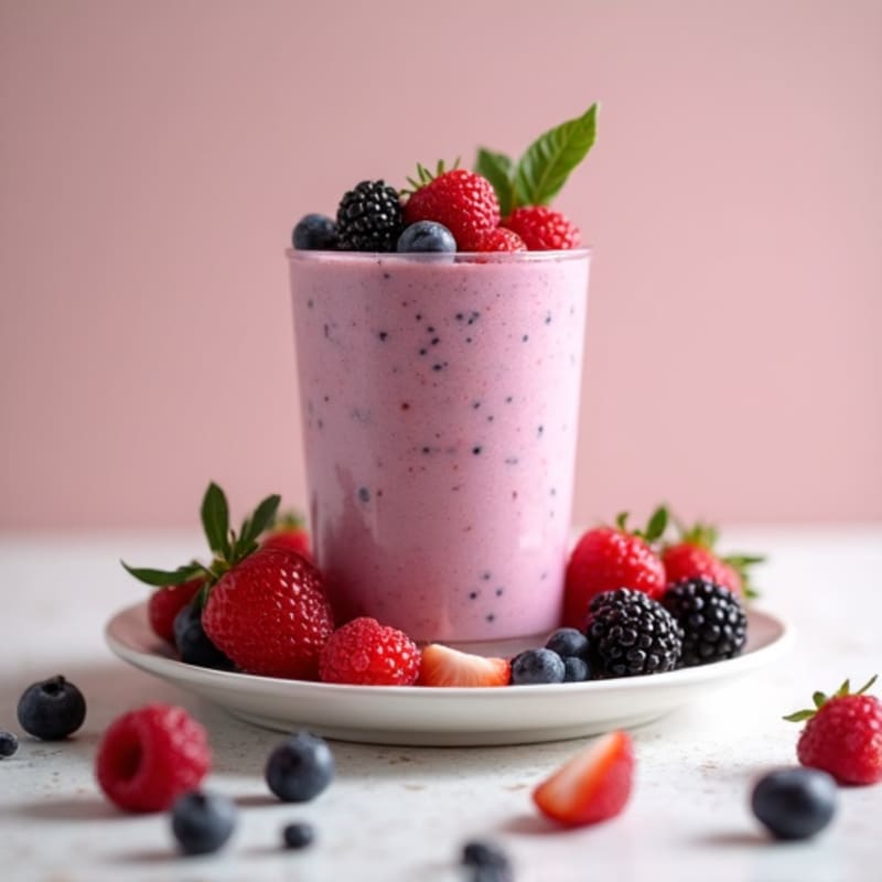 Cottage Cheese and Berry Protein Smoothie