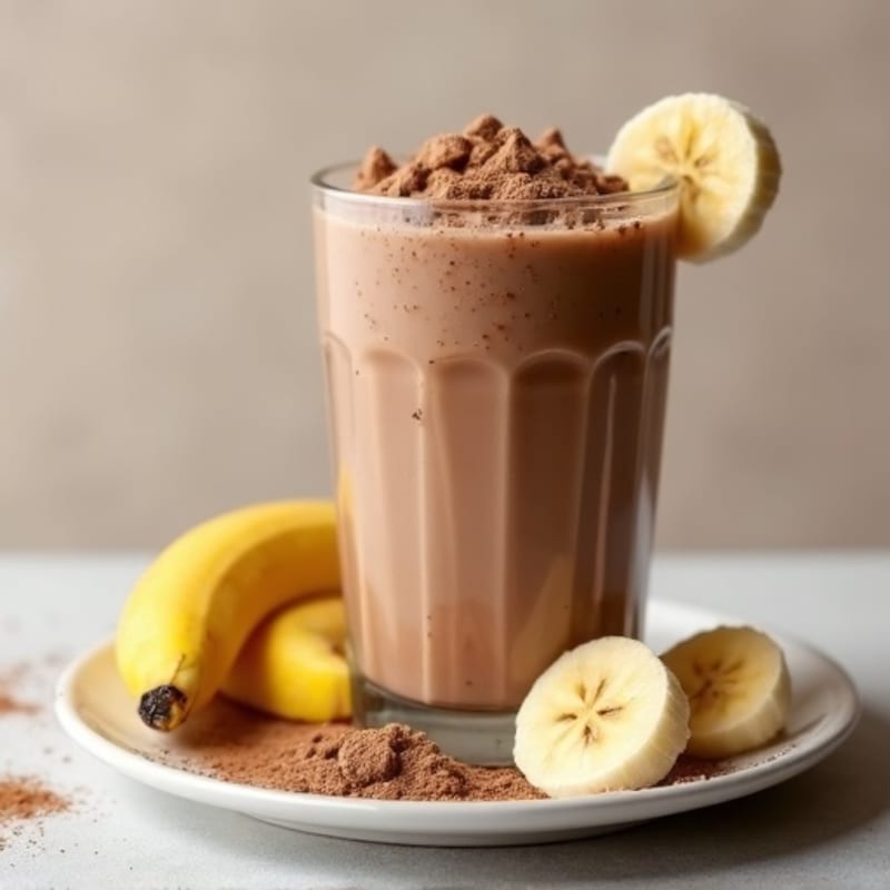 Chocolate Protein Shake with Peanut Butter and Banana