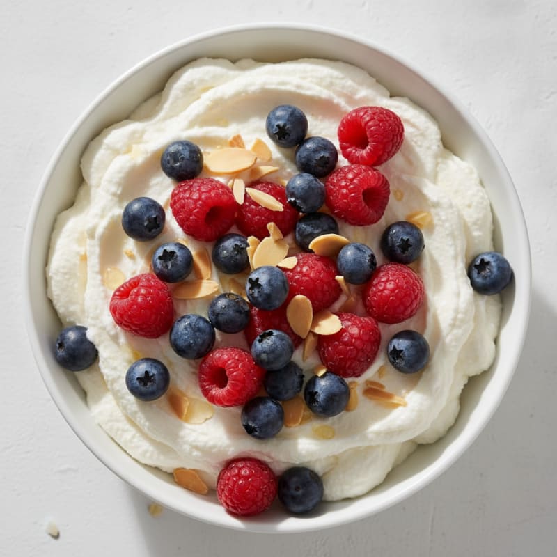 Greek Yogurt Protein Mousse with Mixed Berries