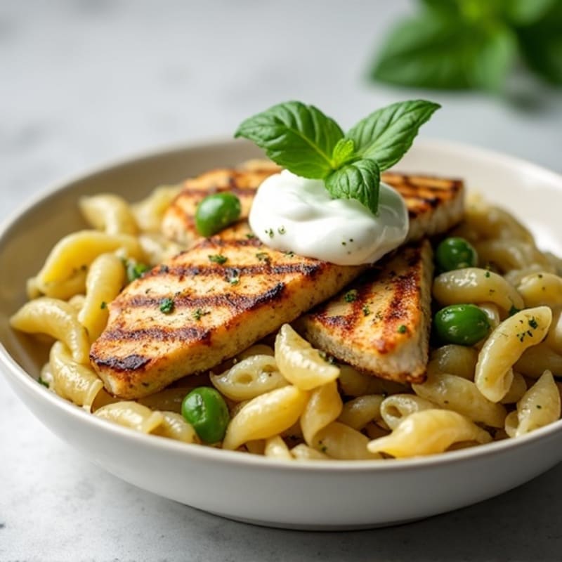 Creamy Chicken Pesto Whole Wheat Pasta