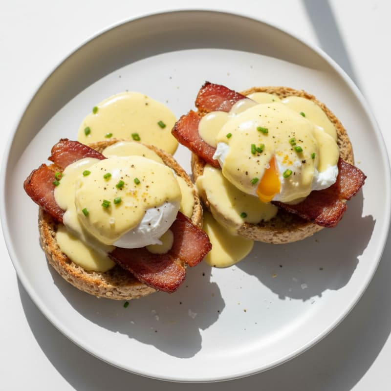 Creamy Hollandaise Poached Egg Benedict