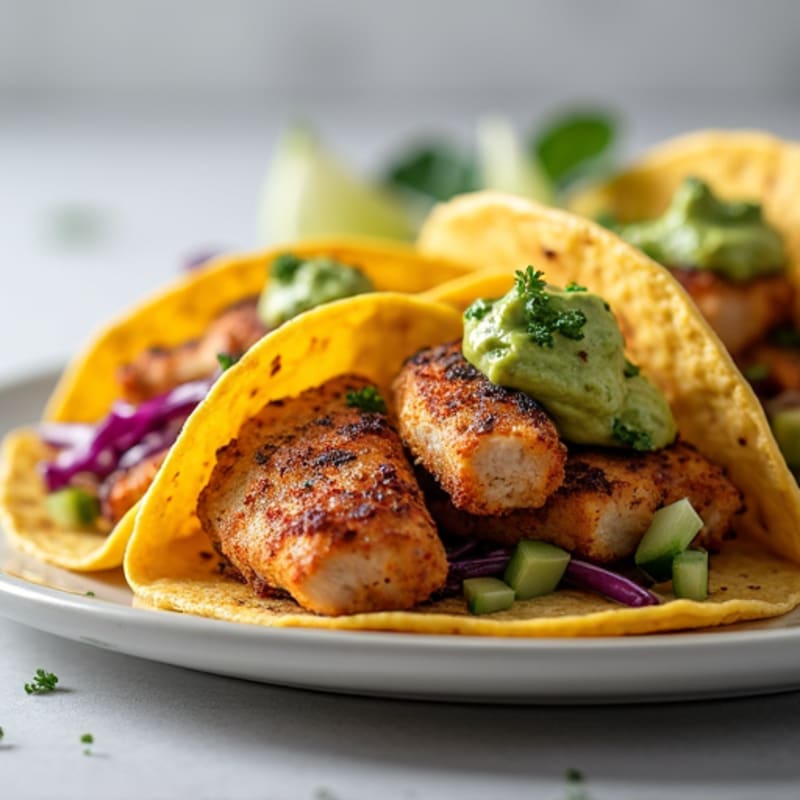 Crispy Chicken Tacos with Cabbage Slaw