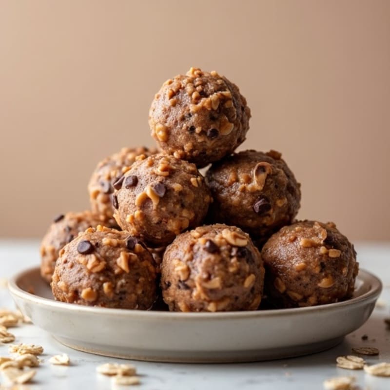 Chewy No-Bake Peanut Butter Chocolate Protein Bites