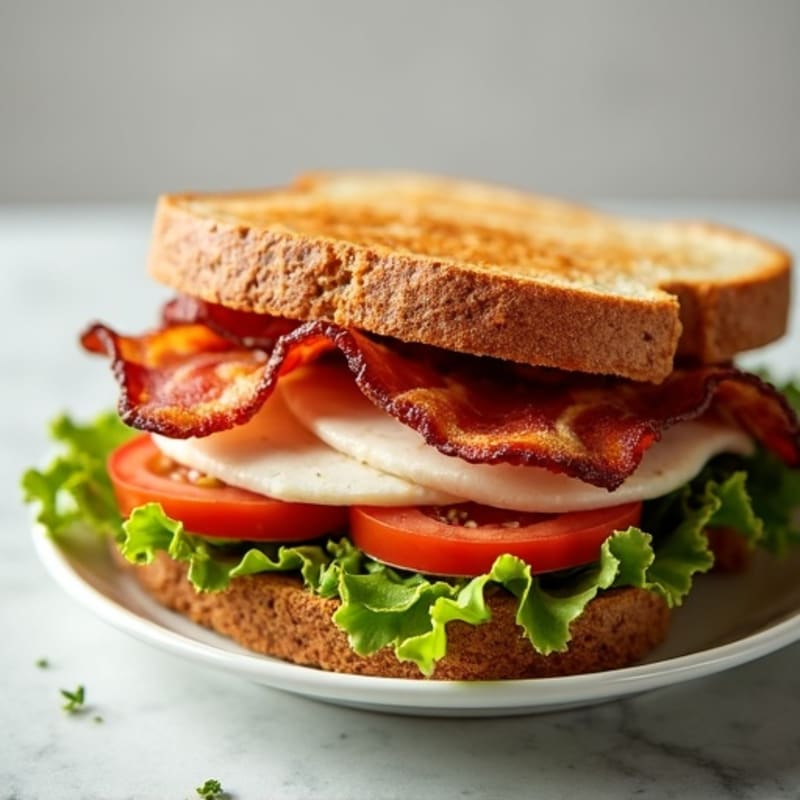Turkey Club with Crispy Bacon and Fresh Veggies