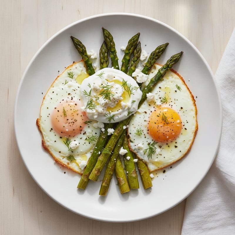 Baked Eggs with Roasted Asparagus