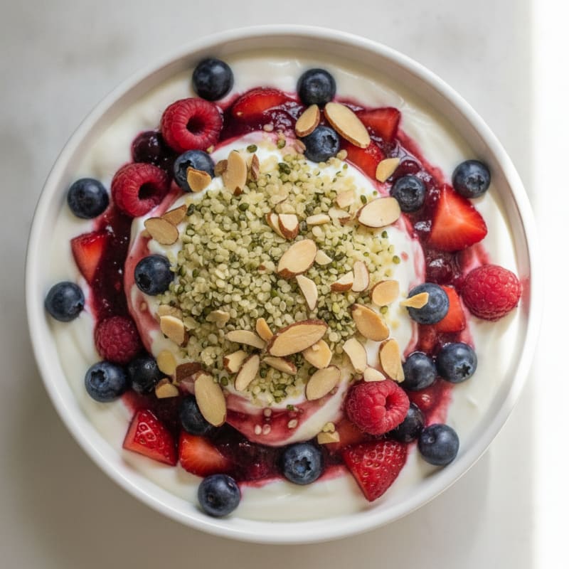 Greek Yogurt Protein Parfait with Mixed Berries