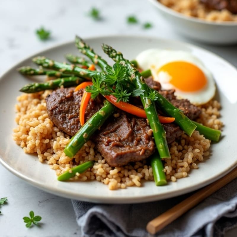 Lean Beef Stir Fry with Asparagus and Brown Rice