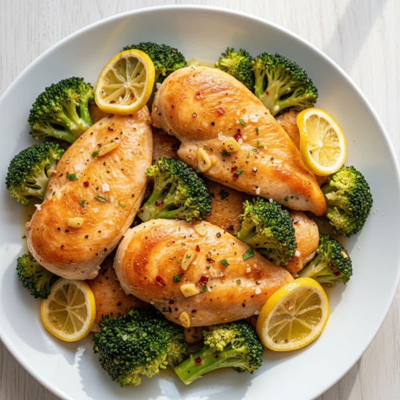 Garlic-Roasted Chicken and Broccoli with Lemon
