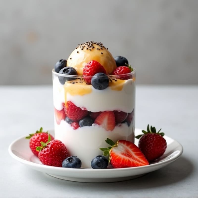 Greek Yogurt Protein Parfait with Mixed Berries