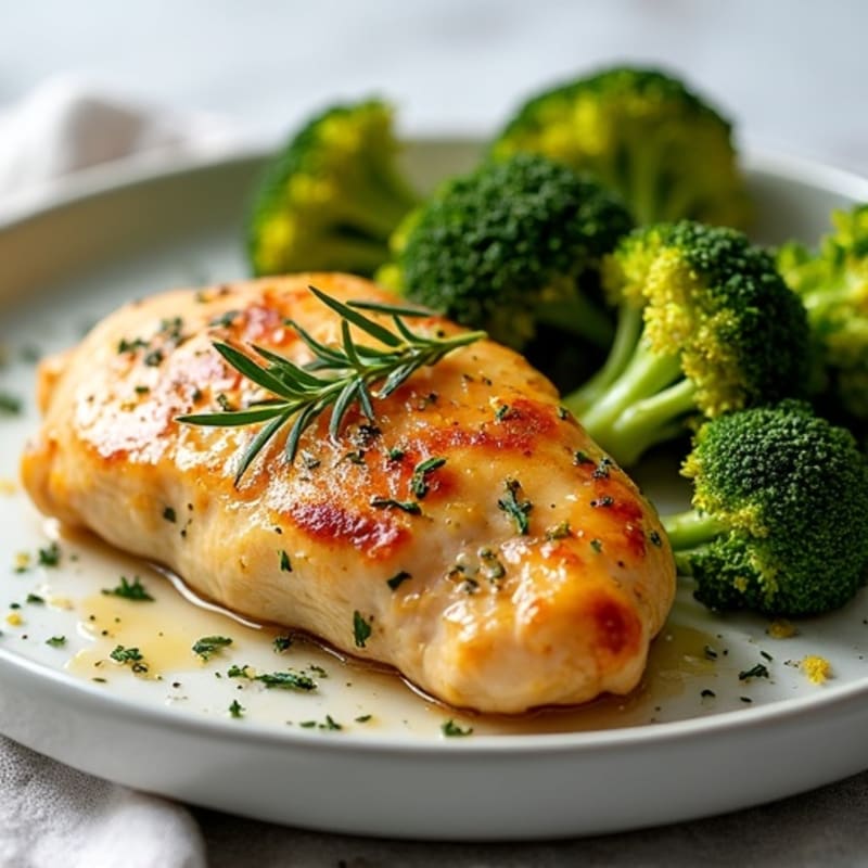 Lemon Herb Roasted Chicken with Crispy Roasted Broccoli
