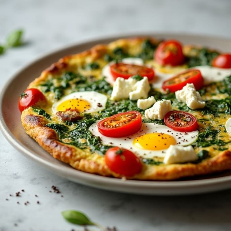 Fluffy Mediterranean Herb Frittata with Roasted Tomatoes