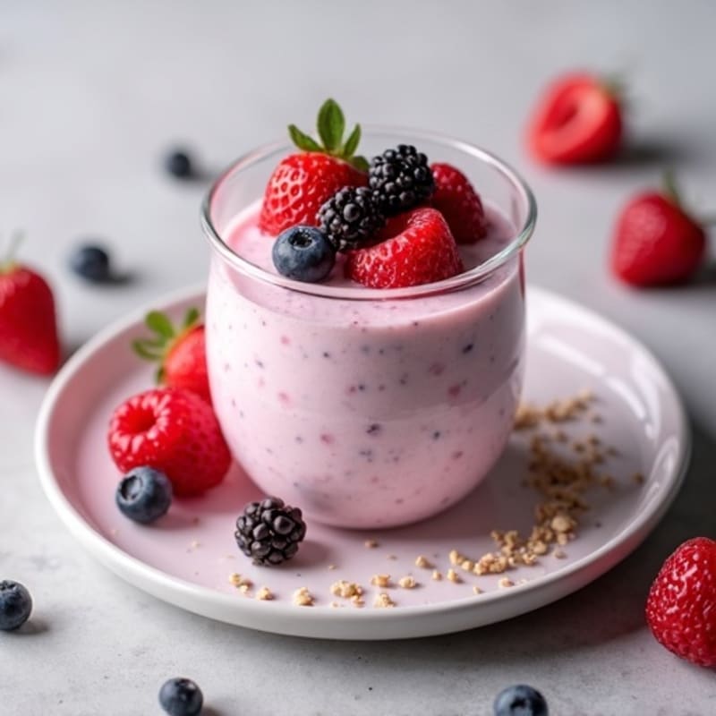 Greek Yogurt Protein Mousse with Mixed Berries