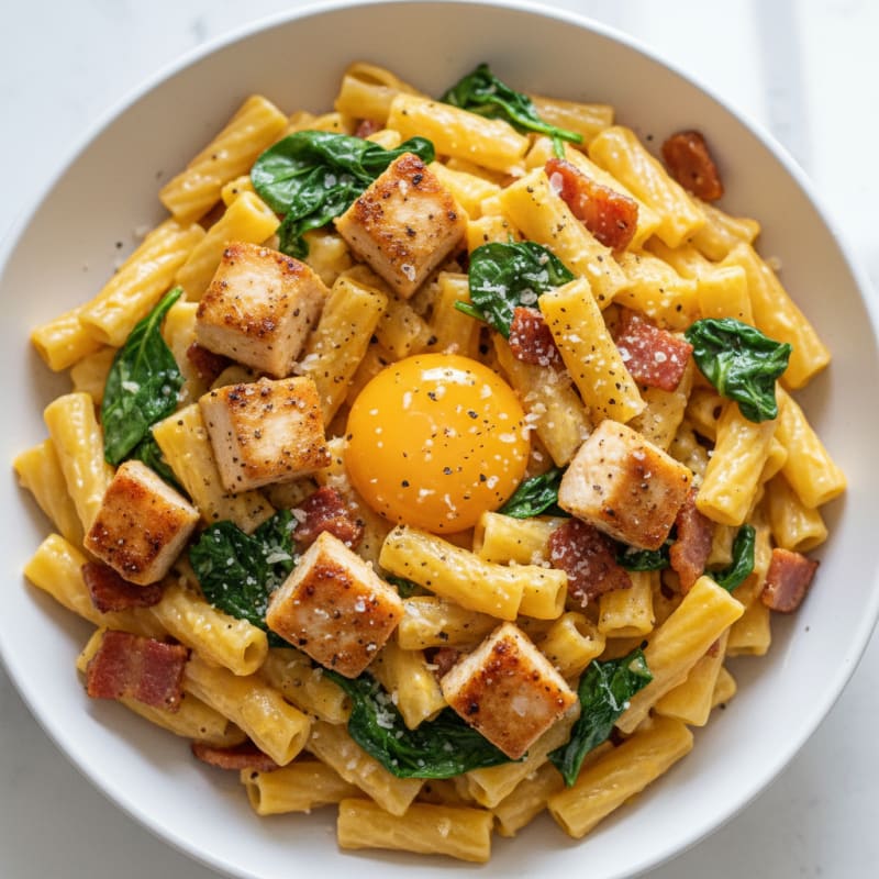 Creamy Pancetta Carbonara with Silky Egg Yolk