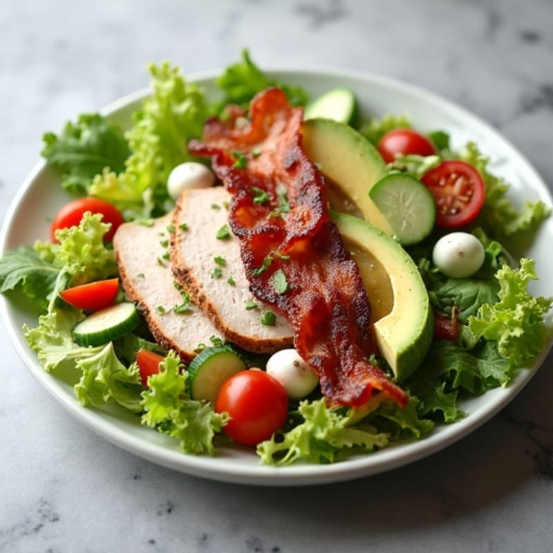 Turkey Club Salad with Crispy Bacon and Creamy Herb Dressing