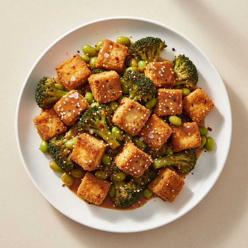 Crispy Sesame-Ginger Tofu Stir-Fry