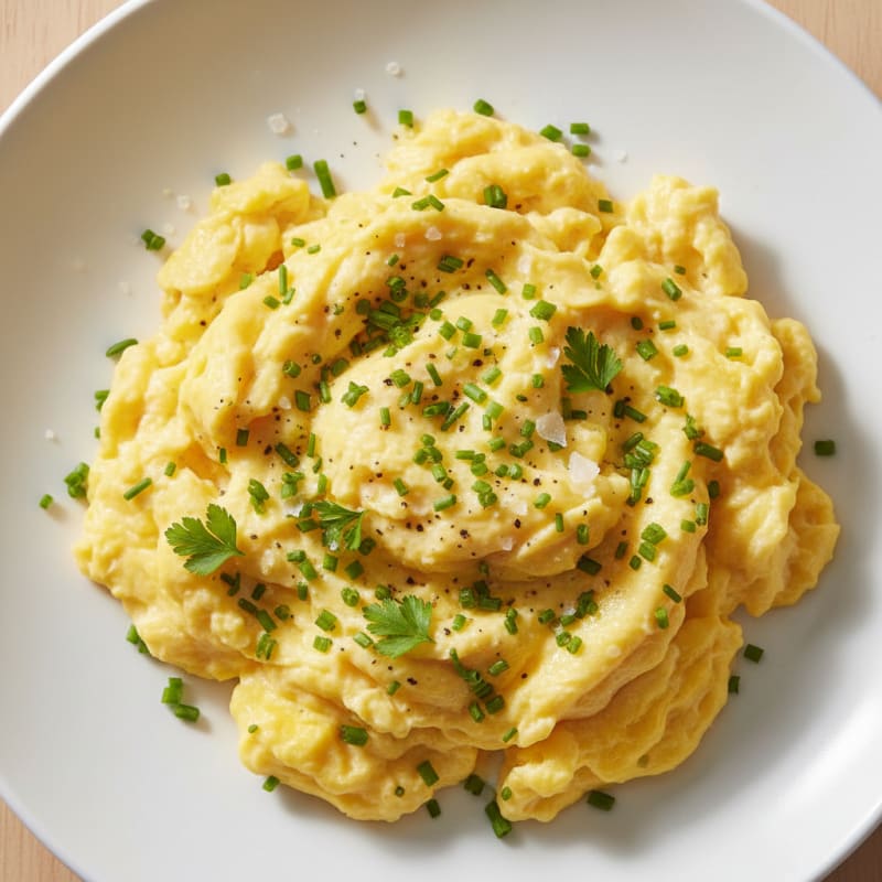 Fluffy Scrambled Eggs with Herbs