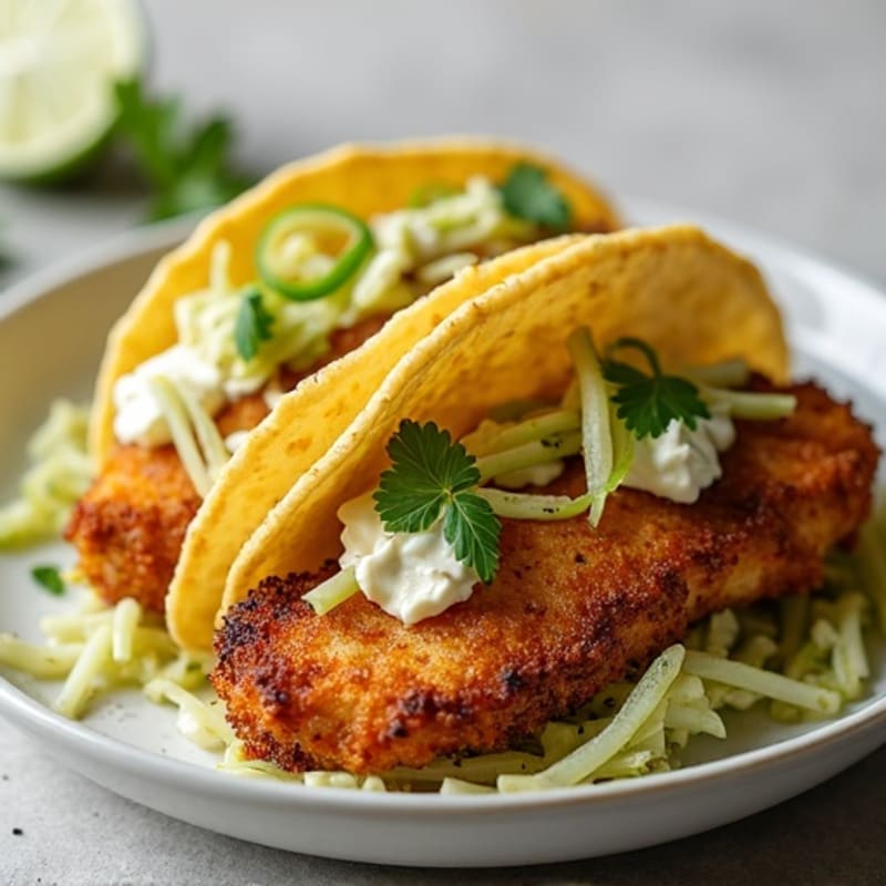 Crispy Chicken Tacos with Fresh Slaw