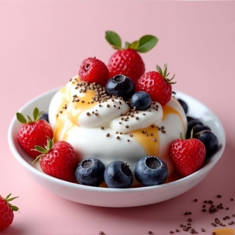 Creamy Greek Yogurt with Mixed Berries and Chia Seeds