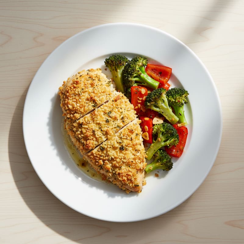 Golden Herb-Crusted Chicken with Roasted Vegetables