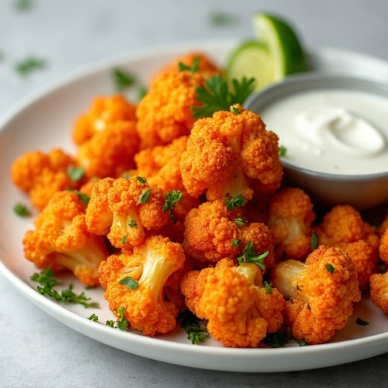Crispy Buffalo Roasted Cauliflower Bites