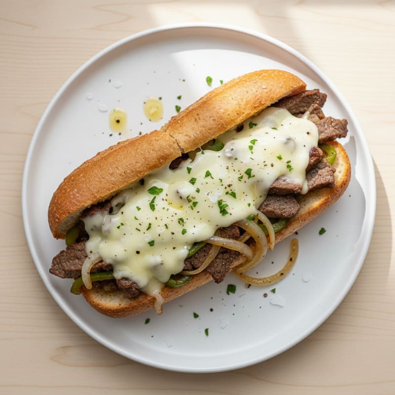 Philly Cheesesteak with Caramelized Onions