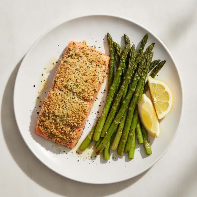 Herb-Crusted Salmon with Roasted Asparagus