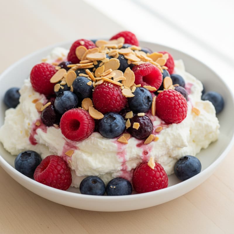 Silky Greek Yogurt Protein Mousse with Mixed Berries