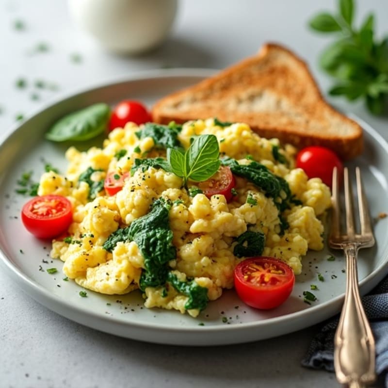 Fluffy Herb-Spinach Egg White Scramble