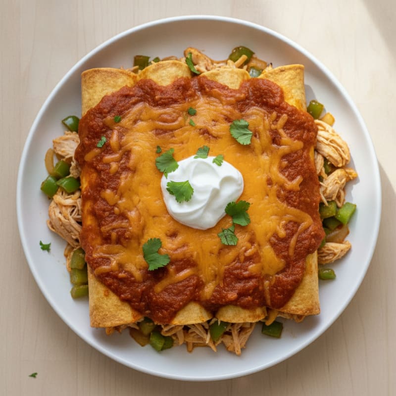 Chicken Enchiladas with Red Chili Sauce