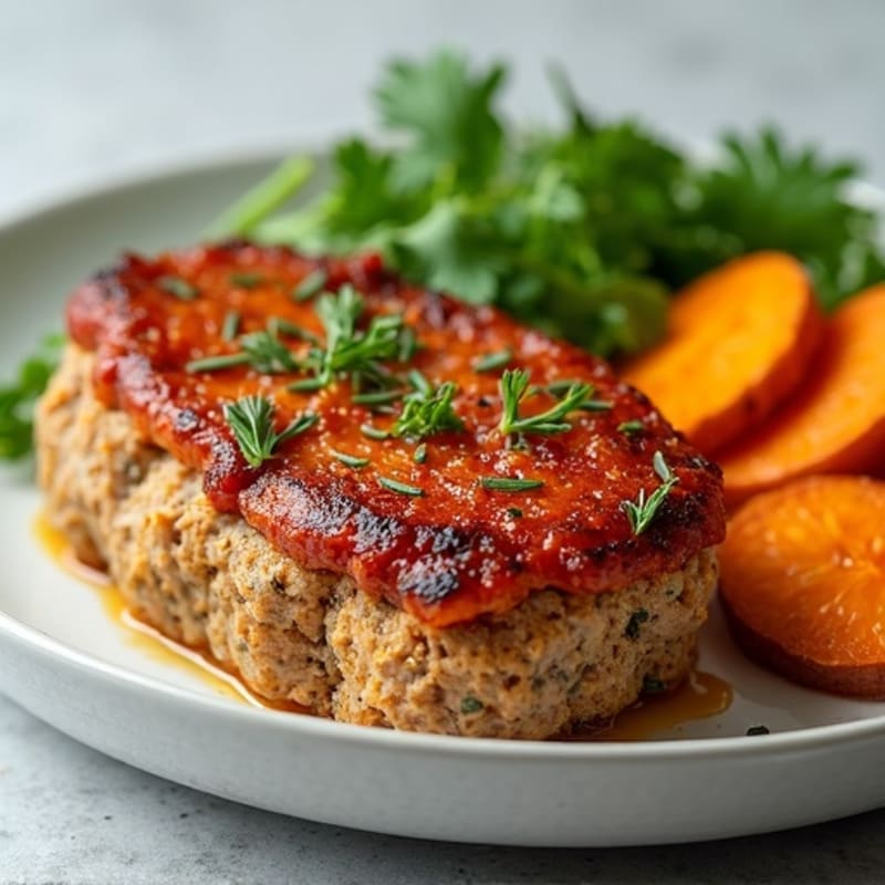 Herb-Crusted Turkey Meatloaf with Roasted Sweet Potatoes